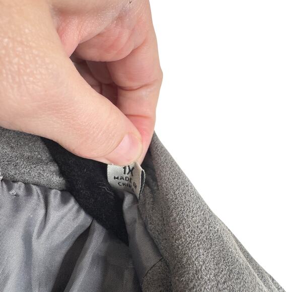 Levi’s Brushed Suede 100% Leather Moto Jacket Grey Women’s Plus Size 1X Biker - Picture 6 of 14